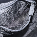 PRADA Chain Shoulder Bag Nylon Black Silver Auth bs36754A-19