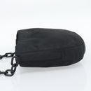 PRADA Chain Shoulder Bag Nylon Black Silver Auth bs36754A-4
