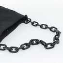 PRADA Chain Shoulder Bag Nylon Black Silver Auth bs36754A-7