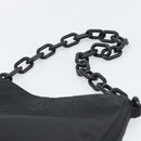 PRADA Chain Shoulder Bag Nylon Black Silver Auth bs36754A-8