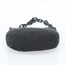 PRADA Chain Shoulder Bag Nylon Black Silver Auth bs36754A-9
