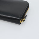 PRADA Long Wallet Safiano Leather Black Gold Auth bs36755-10
