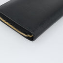 PRADA Long Wallet Safiano Leather Black Gold Auth bs36755-11
