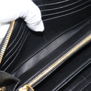 PRADA Long Wallet Safiano Leather Black Gold Auth bs36755-16