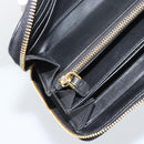 PRADA Long Wallet Safiano Leather Black Gold Auth bs36755-17