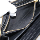 PRADA Long Wallet Safiano Leather Black Gold Auth bs36755-18