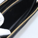 PRADA Long Wallet Safiano Leather Black Gold Auth bs36755-19