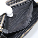 PRADA Long Wallet Safiano Leather Black Gold Auth bs36755-21