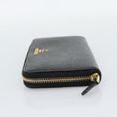 PRADA Long Wallet Safiano Leather Black Gold Auth bs36755-4