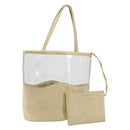 PRADA Hand Bag Vinyl Gold Auth bs36756-1