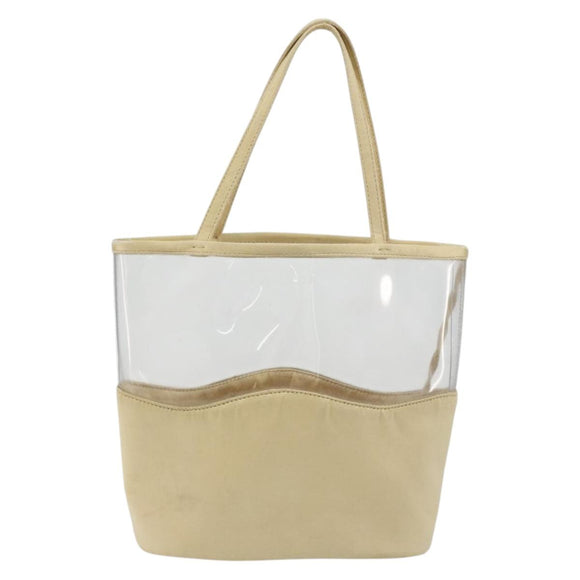PRADA Hand Bag Vinyl Gold Auth bs36756
