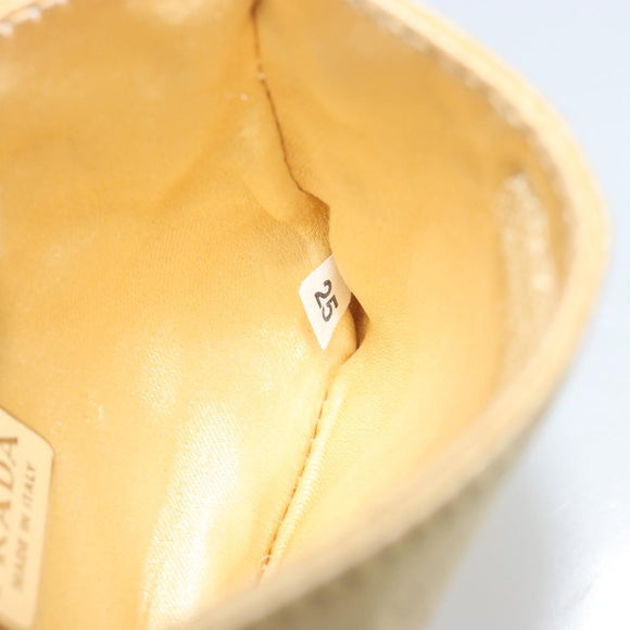 PRADA Hand Bag Vinyl Gold Auth bs36756