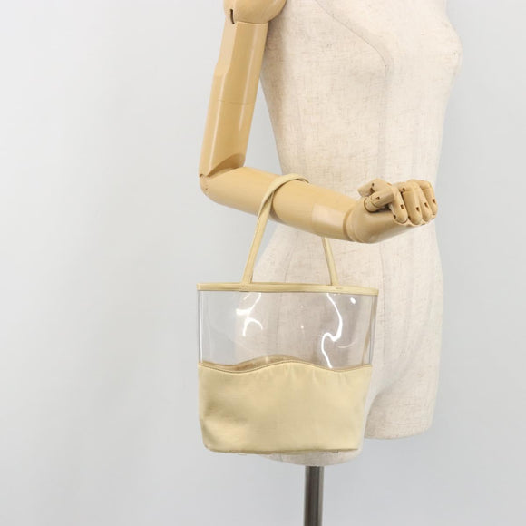 PRADA Hand Bag Vinyl Gold Auth bs36756