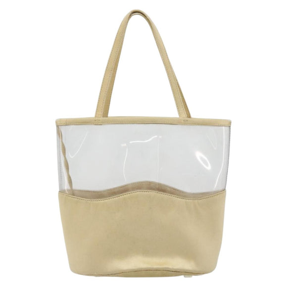 PRADA Hand Bag Vinyl Gold Auth bs36756