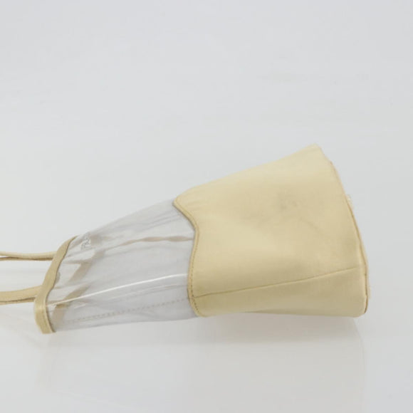 PRADA Hand Bag Vinyl Gold Auth bs36756