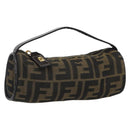 FENDI Zucca Canvas Pouch Black Brown Auth bs36757-1