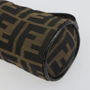 FENDI Zucca Canvas Pouch Black Brown Auth bs36757-14