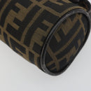 FENDI Zucca Canvas Pouch Black Brown Auth bs36757-16