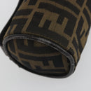 FENDI Zucca Canvas Pouch Black Brown Auth bs36757-17