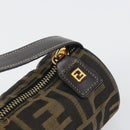FENDI Zucca Canvas Pouch Black Brown Auth bs36757-9