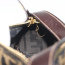 FENDI Zucca Canvas Pouch Black Brown Auth bs36757-18