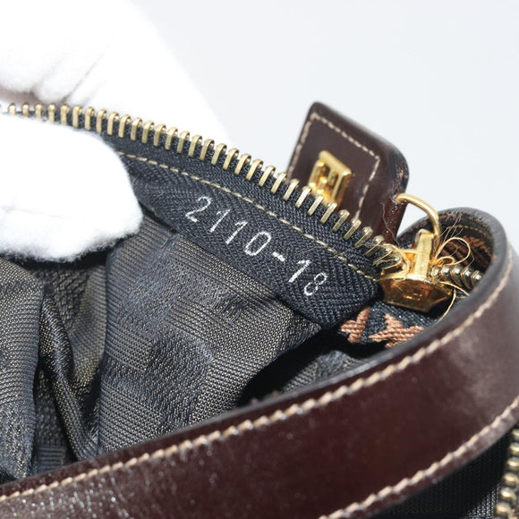 FENDI Zucca Canvas Pouch Black Brown Auth bs36757