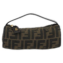 FENDI Zucca Canvas Pouch Black Brown Auth bs36757-13