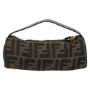 FENDI Zucca Canvas Pouch Black Brown Auth bs36757-2