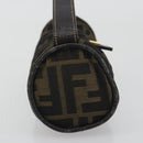 FENDI Zucca Canvas Pouch Black Brown Auth bs36757-4