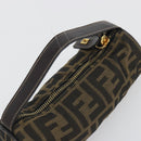 FENDI Zucca Canvas Pouch Black Brown Auth bs36757-6
