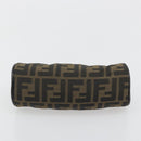 FENDI Zucca Canvas Pouch Black Brown Auth bs36757-5