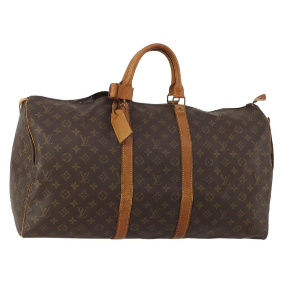 LOUIS VUITTON Monogram Keepall 55 Boston Bag M41424 LV Auth bs36758