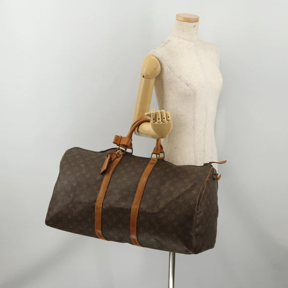 LOUIS VUITTON Monogram Keepall 55 Boston Bag M41424 LV Auth bs36758