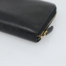 PRADA Long Wallet Leather Black Gold Auth bs36759-10