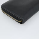 PRADA Long Wallet Leather Black Gold Auth bs36759-11