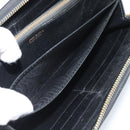 PRADA Long Wallet Leather Black Gold Auth bs36759-21