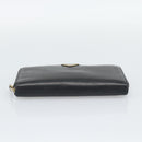 PRADA Long Wallet Leather Black Gold Auth bs36759-7