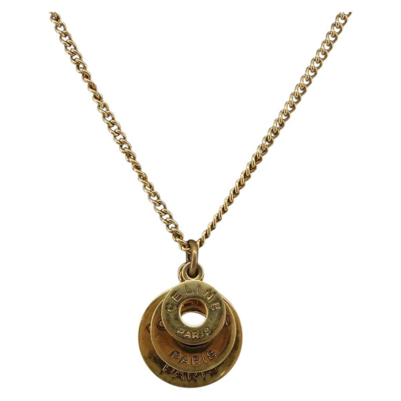 CELINE Necklace Metal Gold Auth bs36760
