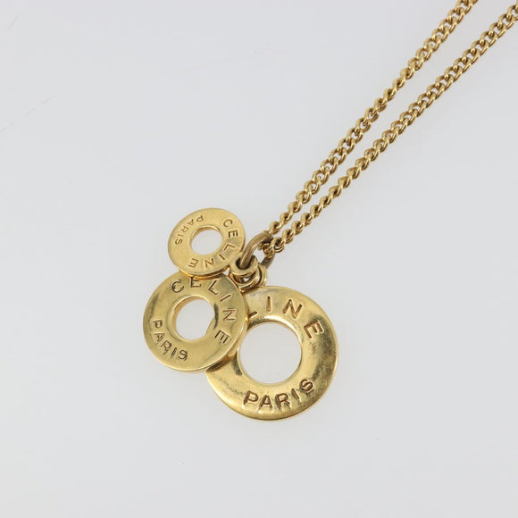 CELINE Necklace Metal Gold Auth bs36760
