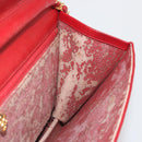 CHANEL Matelasse Chain Shoulder Bag Lamb Skin Red Gold CC Auth bs36761-19