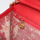 CHANEL Matelasse Chain Shoulder Bag Lamb Skin Red Gold CC Auth bs36761-21