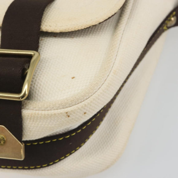 LOUIS VUITTON Antigua Buzas PM Bag Canvas White Brown M40042 LV Auth bs36763