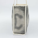 CHANEL Tote Bag Canvas Black White Silver CC Auth bs36766-4