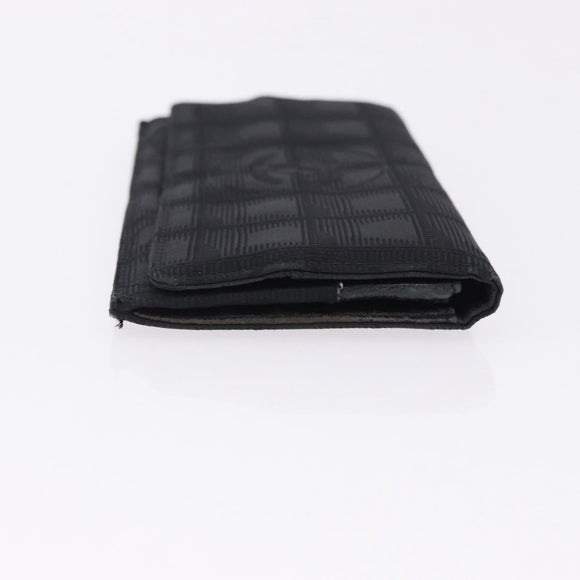 CHANEL New Travel Line Wallet Caviar Skin Leather 2 Set Black CC Auth bs36767
