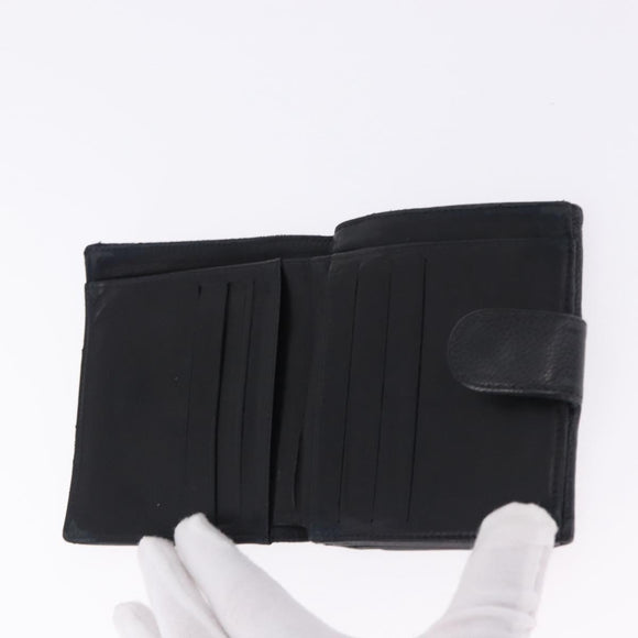 CHANEL New Travel Line Wallet Caviar Skin Leather 2 Set Black CC Auth bs36767