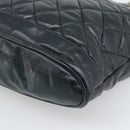 CHANEL Matelasse Chain Shoulder Bag Lamb Skin Black Gold CC Auth bs36768-10