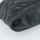 CHANEL Matelasse Chain Shoulder Bag Lamb Skin Black Gold CC Auth bs36768-11