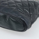 CHANEL Matelasse Chain Shoulder Bag Lamb Skin Black Gold CC Auth bs36768-12