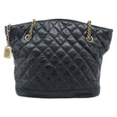 CHANEL Matelasse Chain Shoulder Bag Lamb Skin Black Gold CC Auth bs36768-2