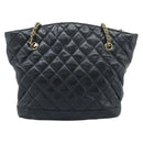 CHANEL Matelasse Chain Shoulder Bag Lamb Skin Black Gold CC Auth bs36768-3